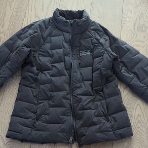 Women's Mountain Hardwear Stretch down Gray Puffer 700 Down Fill Jacket-size M
